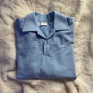 TNA AIRY Fleece Boyfriend Polo Sweatshirt